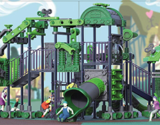 山東XS-JM7018最新積木系列兒童滑梯